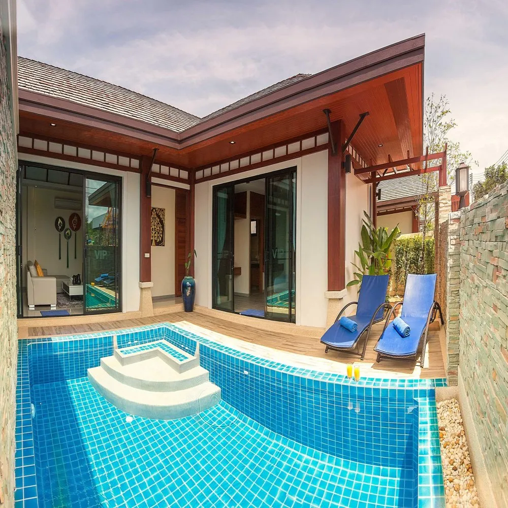 Просторная вилла Pool Villa с хорошим расположением в районе Раваи, 2 спальни